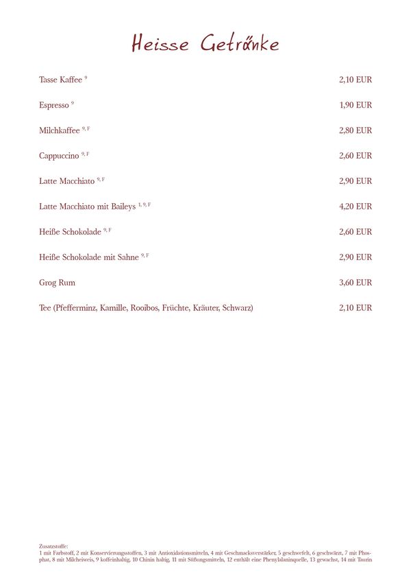 13 Heisse Getraenke